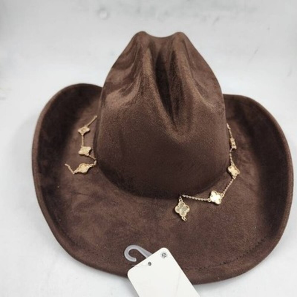 Fantasia Clover Chain Cowboy Hat Women's Brown Solid